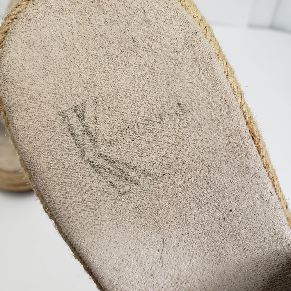 White Mt Wedge sandals Espadrille Toe Strap Sz 9.5